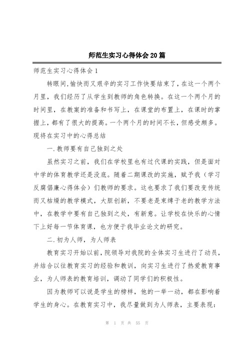 师范生实习心得体会20篇