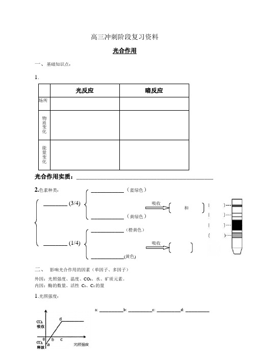 光合作用、细胞呼吸专项训练