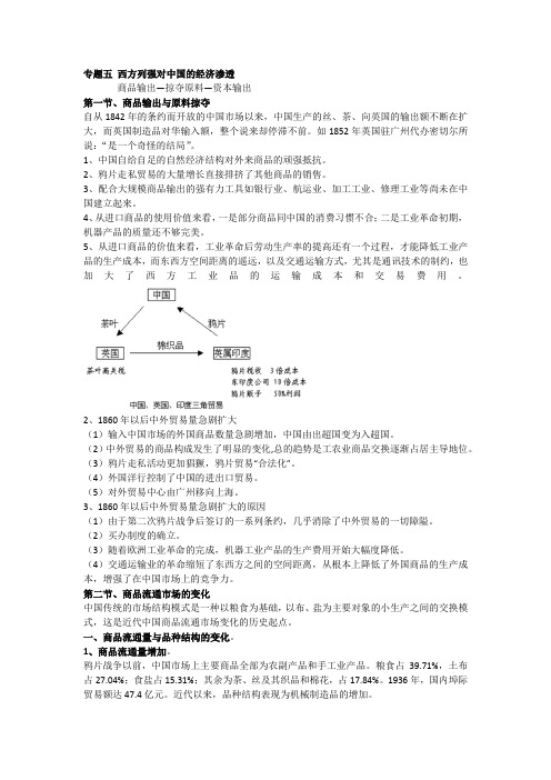 专题五 西方列强对中国的经济渗透