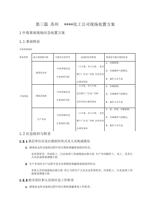 化工企业单位现场处置方案