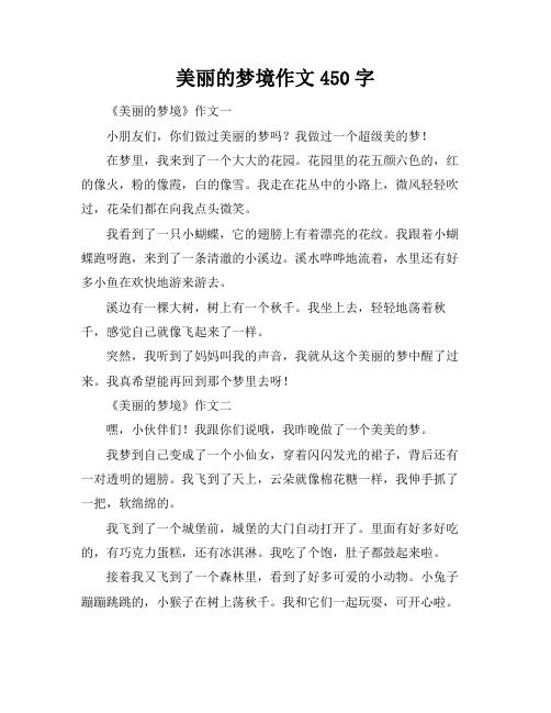 美丽的梦境作文450字