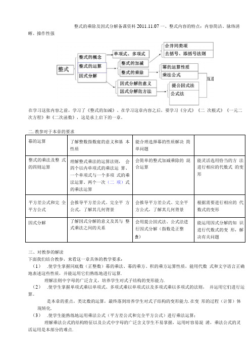 整式的乘除及因式分解备课资料20111107.docx