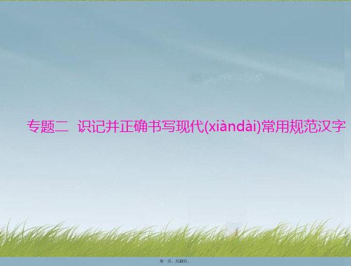 高考语文总复习 第一部分 专题二 识记并正确书写现代常用规范汉字 课件 新人教版