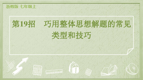 2024年浙教版七年级上册数学期末培优复习第19招巧用整体思想解题的常见类型和技巧