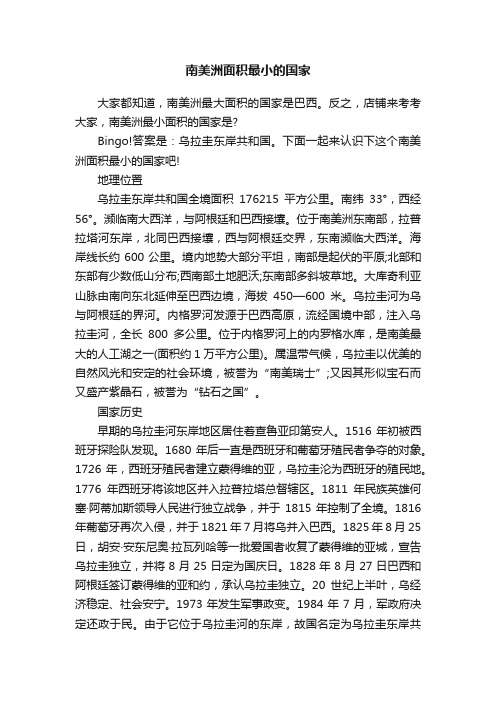 南美洲面积最小的国家