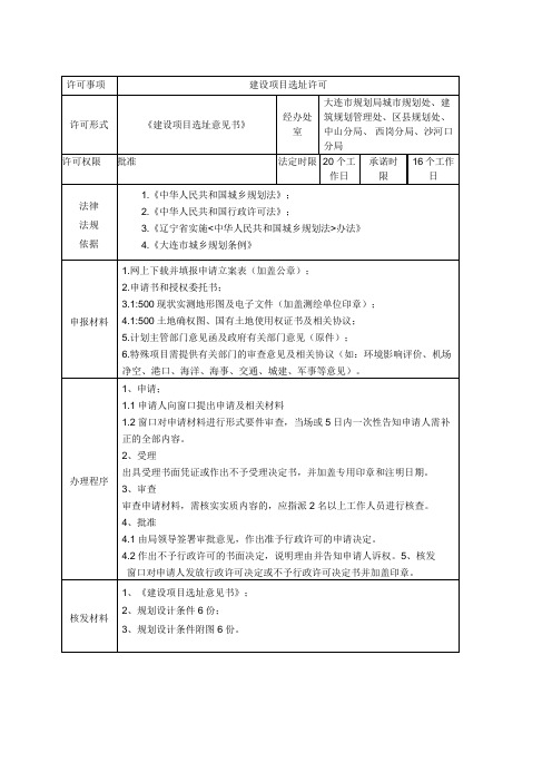 大连市办理房屋建筑前期手续流程