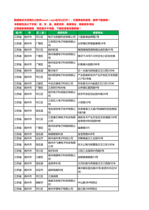 2020新版江苏省扬州市电子科技有限公司工商企业公司商家名录名单黄页联系电话号码地址大全167家