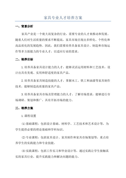 家具专业人才培养方案