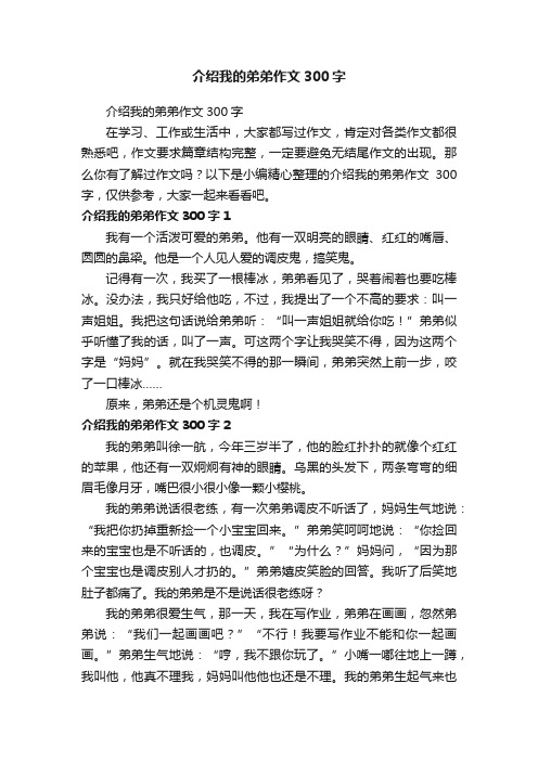 介绍我的弟弟作文300字