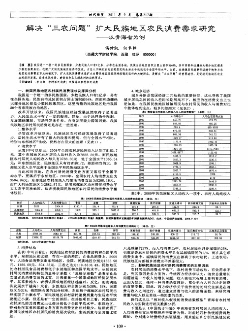 解决“三农问题”扩大民族地区农民消费需求研究——以青海省为例