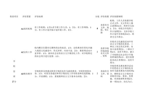 学校语言文字工作评估标准