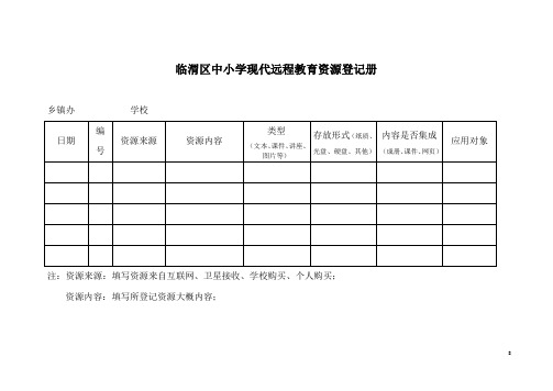 临渭区中小学现代远程教育资源登记册