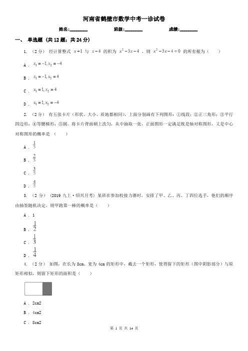 河南省鹤壁市数学中考一诊试卷