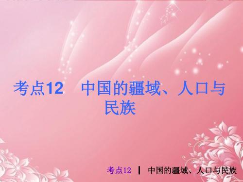 中考地理最后冲刺练 考点12 中国的疆域、人口与民族课件 湘教版