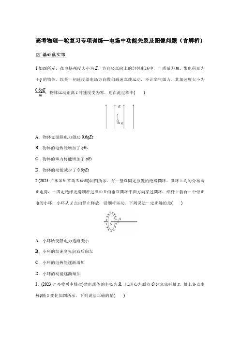 高考物理一轮复习专项训练—电场中功能关系及图像问题(含解析)