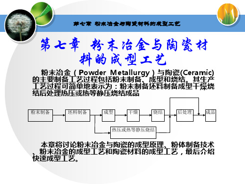 粉末冶金与陶瓷材料的成型工艺