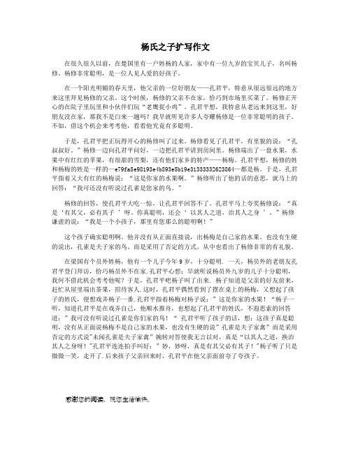 杨氏之子扩写作文