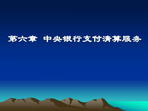 第六章中央银行支付清算服务讲述案例