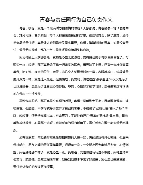 青春与责任同行为自己负责作文