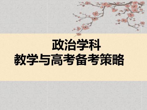 政治学科教学与高考备考策略(31张PPT)