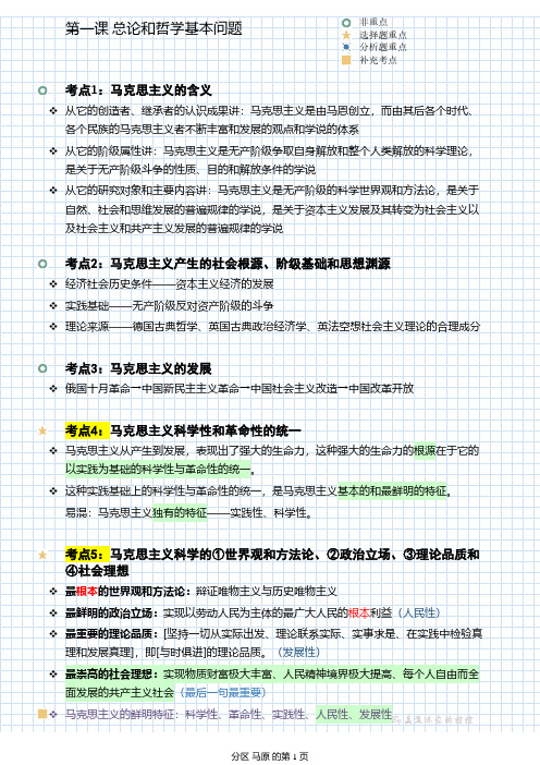 2019马原知识点总结