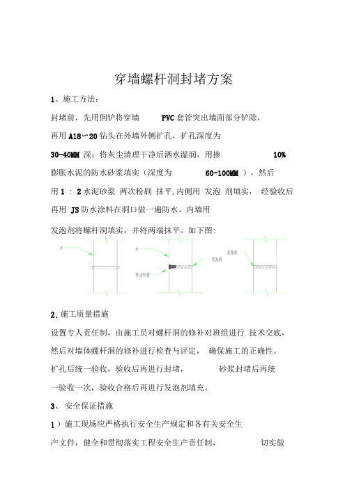 穿墙对拉螺杆洞封堵方案