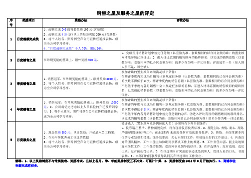 销售之星及服务之星的评定1