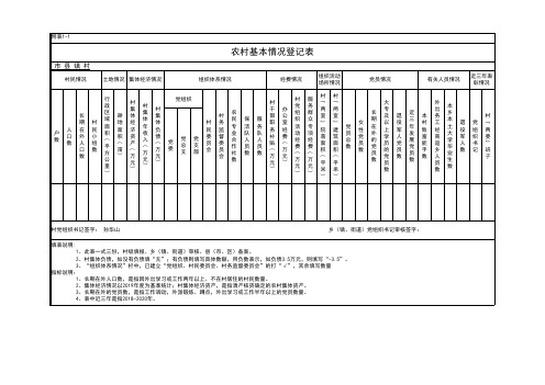 农村基本情况登记表