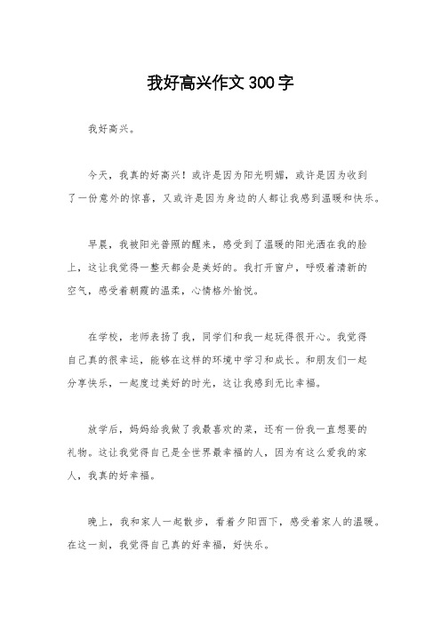 我好高兴作文300字