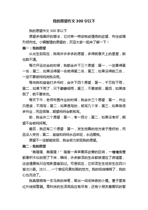 我的愿望作文300字以下