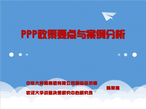 项目管理-PPP项目政策与案例分析 精品