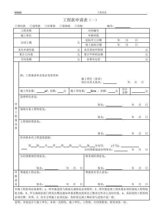 工程进度款申请表(新)