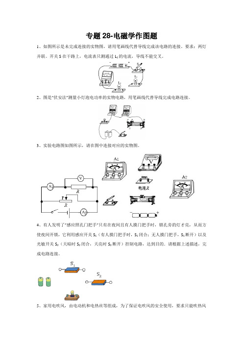 2020人教版中考物理专题试卷28-电磁学作图题