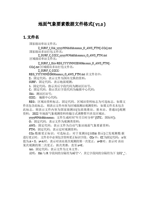 地面气象要素数据文件格式