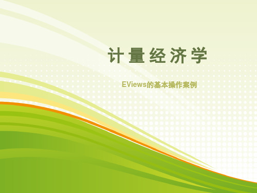 计量经济学---EViews的基本操作案例