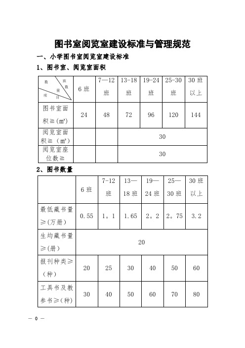 学图书室建设标准与规范