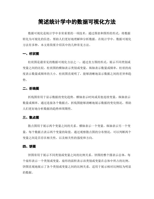 简述统计学中的数据可视化方法