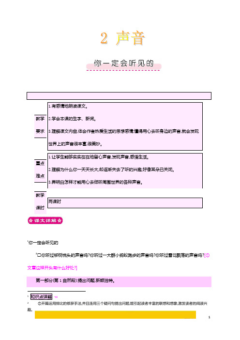 《声音  你一定会听见的》教案