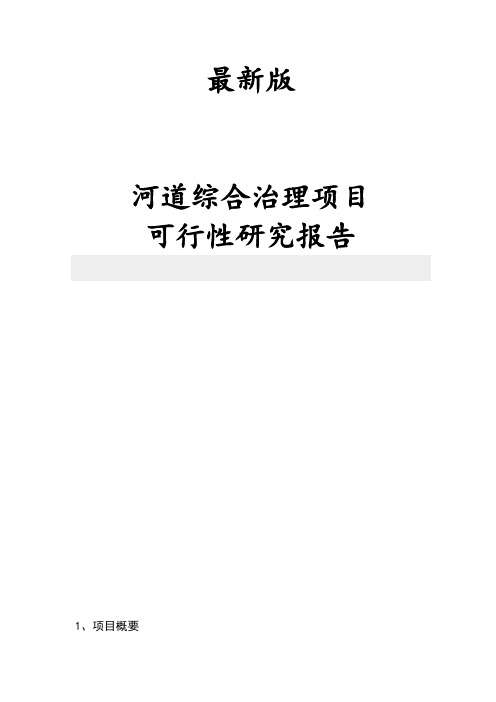 最新版河道综合治理项目可行性研究报告