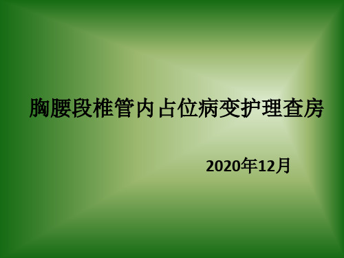 胸腰段椎管内占位病变护理查房