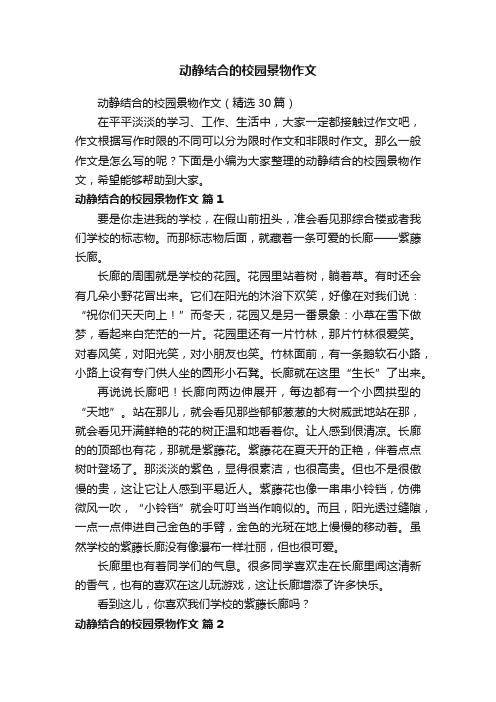 动静结合的校园景物作文（精选30篇）