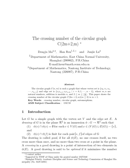 The crossing number of the circular graph C(2m+2,m)