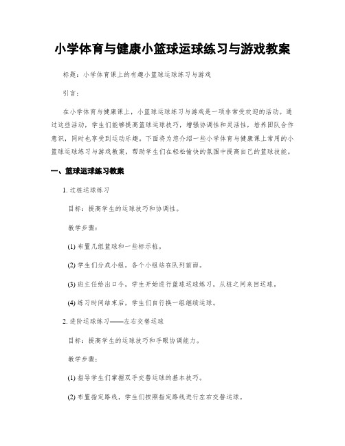 小学体育与健康小篮球运球练习与游戏教案