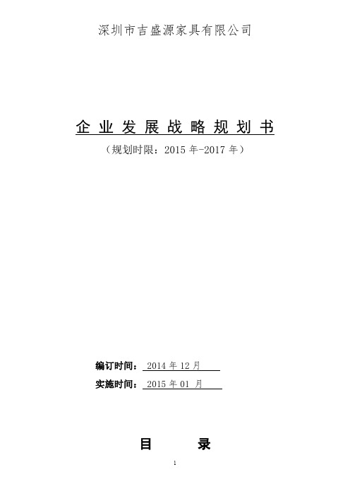 2016公司发展战略规划书详细