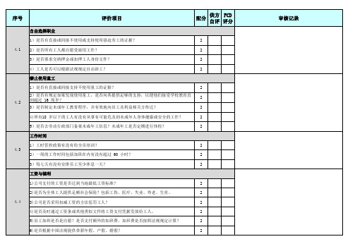 社会责任评估表