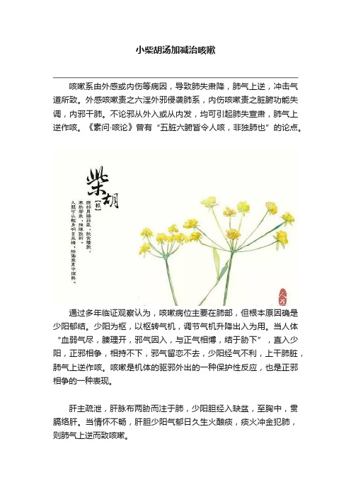 小柴胡汤加减治咳嗽