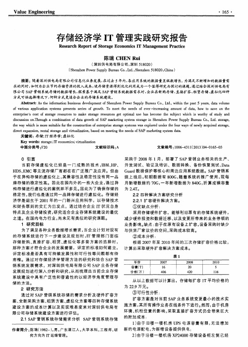 存储经济学IT管理实践研究报告