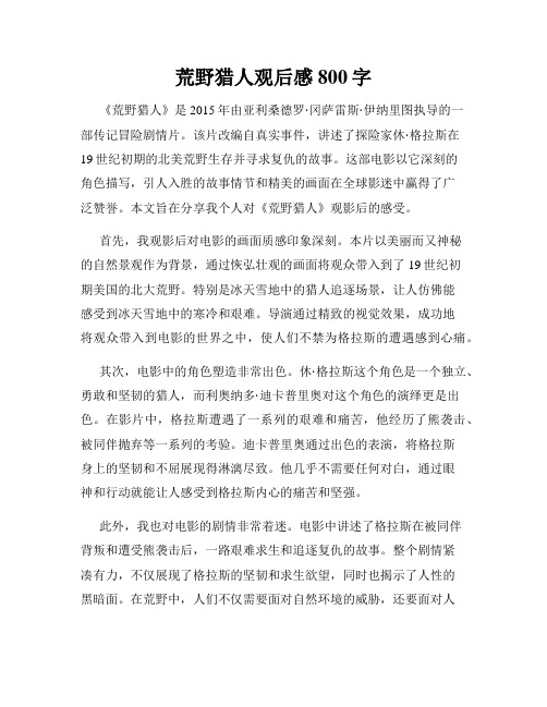 荒野猎人观后感800字