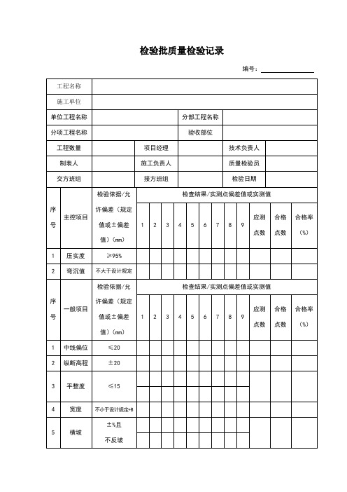 检验批质量检验记录(砂砾石垫层)