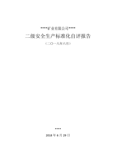 2018年6月安全生产标准化自评报告